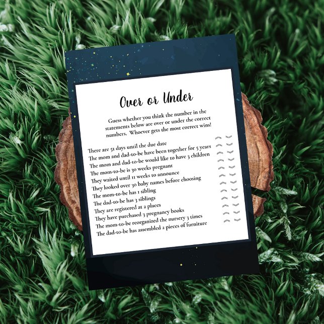 Bear Over or Under Baby Shower Game Invitation (Creator Uploaded)