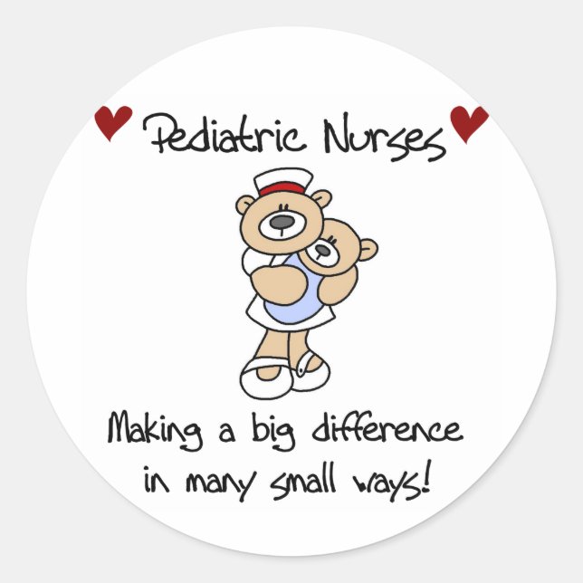 Bear Paediatrics Nurses T-shirts and Gifts Classic Round Sticker (Front)