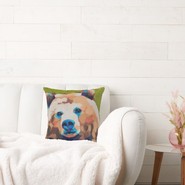 Bear Painting - Gift for Animal Lovers Cushion (Couch)