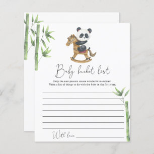 Bear Panda Baby bucket list