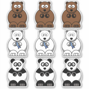 Bear Panda, Polar & Brown Bear Cartoon