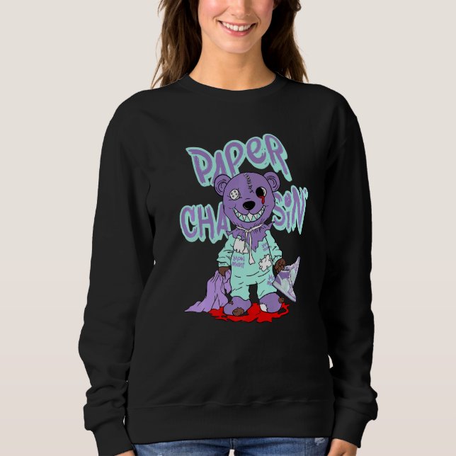 Bear Paper Chasin' Purple Pulse 1s Matching Sweatshirt (Front)