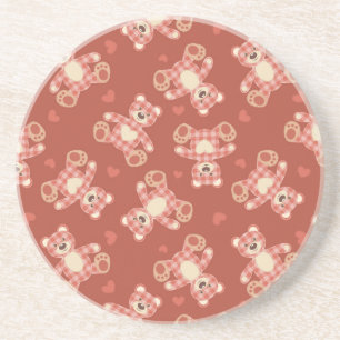 bear patchwork pattern coaster