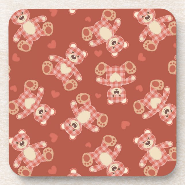 bear patchwork pattern coaster (Front)