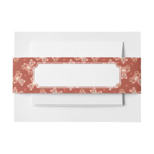 bear patchwork pattern invitation belly band