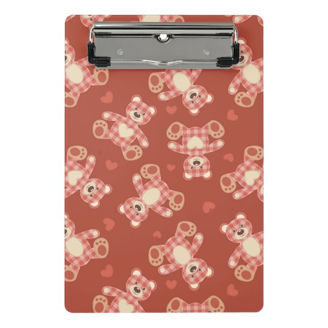 bear patchwork pattern mini clipboard (Front)