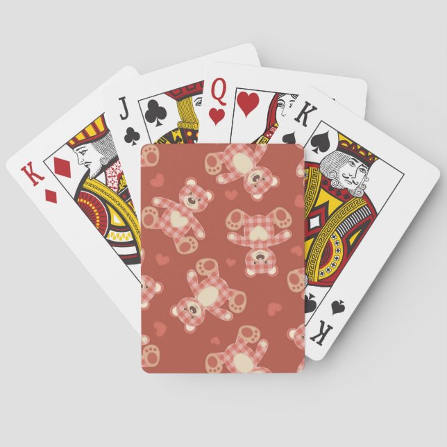 bear patchwork pattern playing cards (Back)