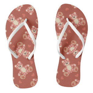 bear patchwork pattern thongs