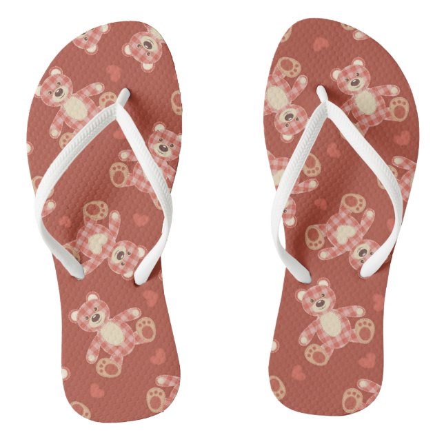bear patchwork pattern thongs (Footbed)