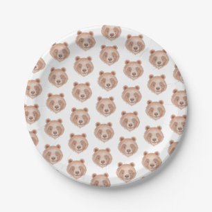 Bear Pattern Birthday Party Paper Plates