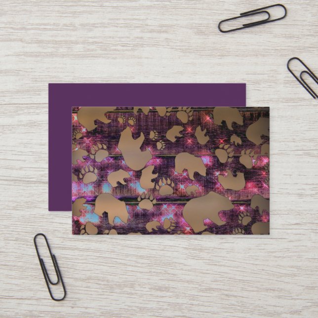 Bear Pattern Business Card (Front/Back In Situ)