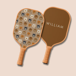 Bear pattern kawaii pickleball paddle