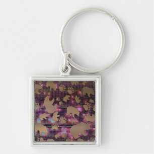 Bear Pattern Key Ring