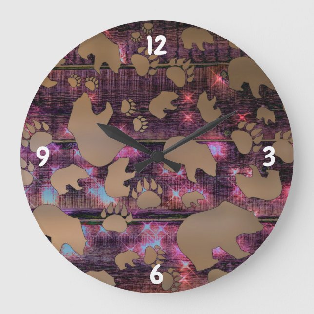 Bear Pattern Large Clock (Front)