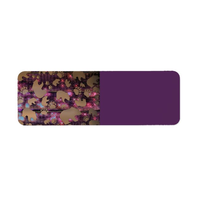 Bear Pattern Return Address Label (Front)