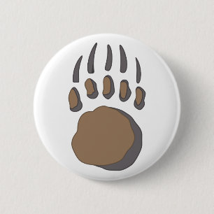 BEAR PAW 6 CM ROUND BADGE