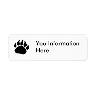 Bear Paw Address Label Return Address Label