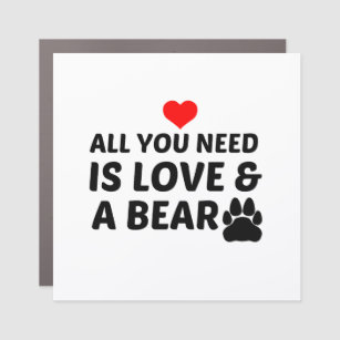 BEAR PAW AND LOVE CAR MAGNET