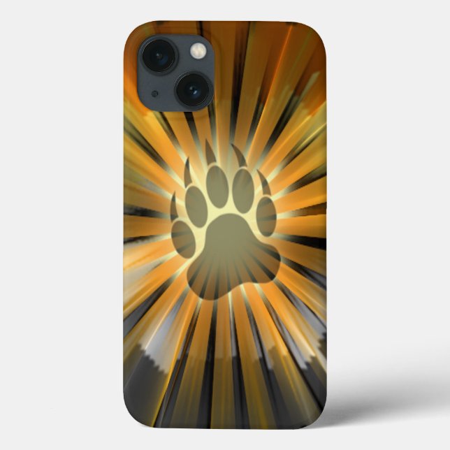Bear Paw Bear pride Flag Rays Case-Mate iPhone Case (Back)