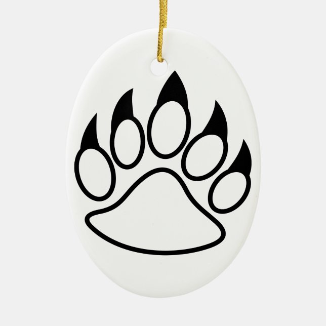 Bear Paw Ceramic Ornament (Front)