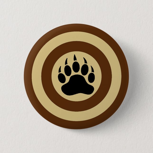 Bear Paw in Super Hero Shield 6 Cm Round Badge (Front)