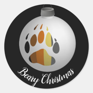 Bear Paw Ornament Classic Round Sticker