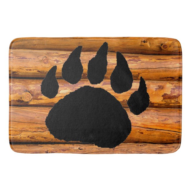 BEAR PAW PRINT AND LOGS BATH MAT (Front)