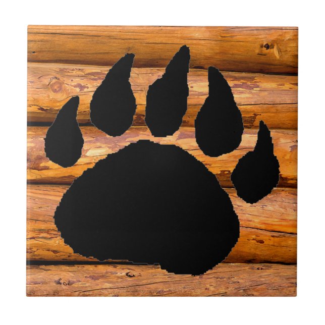BEAR PAW PRINT AND LOGS TILE (Front)