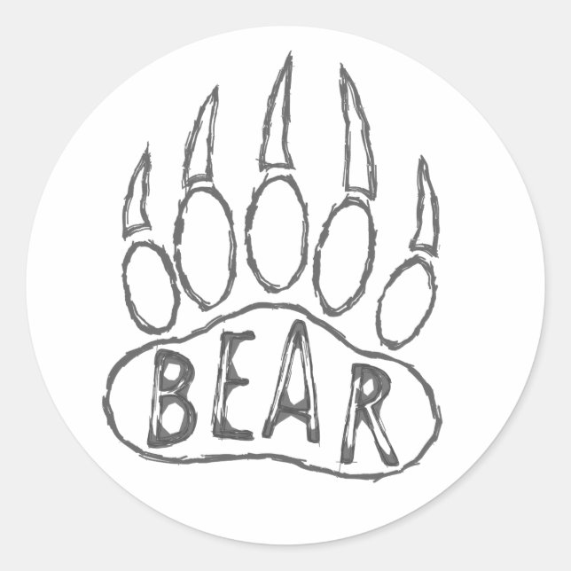 Bear Paw Print  Classic Round Sticker (Front)