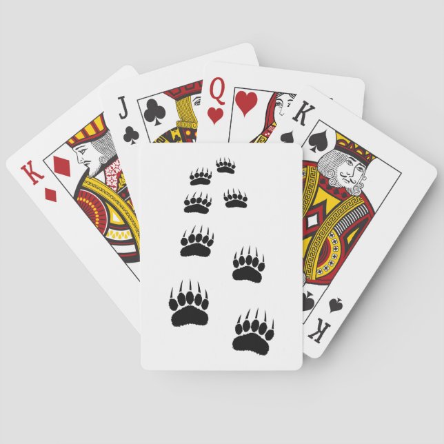 Bear Paw Print Playing Cards (Back)