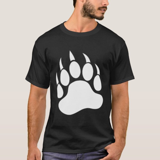 Bear Paw Printed on the Back and Front T-Shirt (Front)