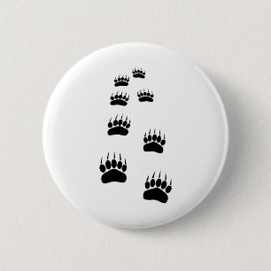 Bear Paw Prints 6 Cm Round Badge