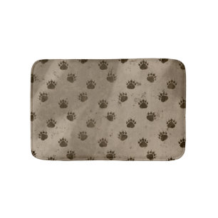 Bear Paw Prints Pattern Bath Mat