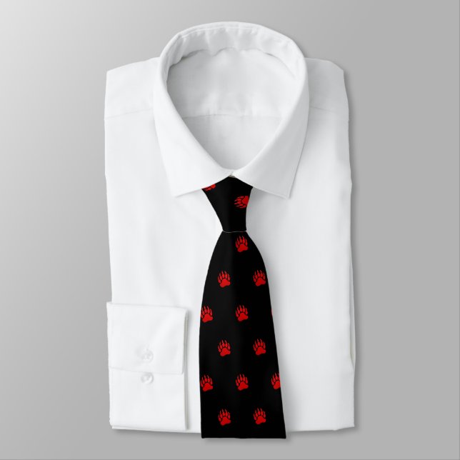 Bear Paw Red  (black) Tie (Tied)