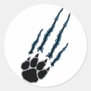 Bear Paw Rip Classic Round Sticker