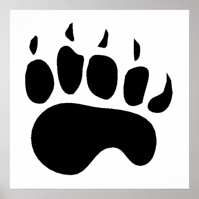Bear Paw Silhouette Poster (Front)