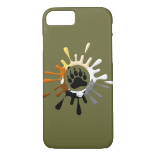 Bear Paw Splash Bear Pride Colours iPhone 8/7 Case