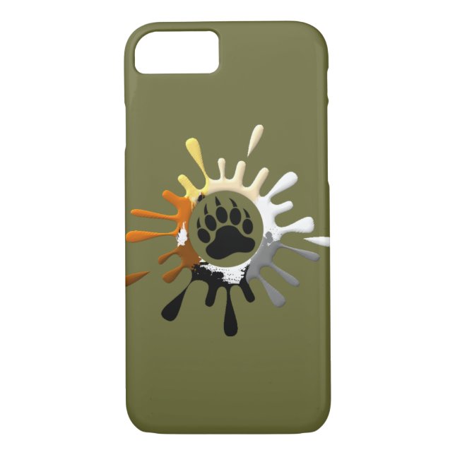 Bear Paw Splash Bear Pride Colours Case-Mate iPhone Case (Back)