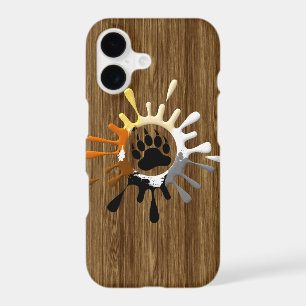 Bear Paw Splash Bear Pride Colours on wood print
