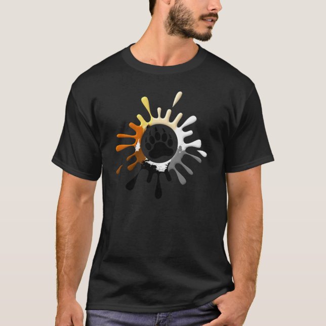 Bear Paw Splash Bear Pride Colours T-Shirt (Front)