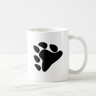BEAR PAW SYMBOL BLACK COFFEE MUG
