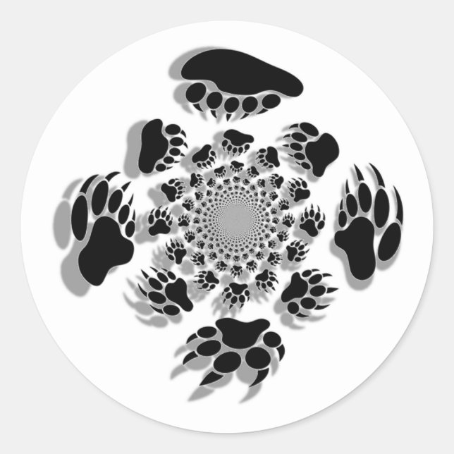 Bear Paws Classic Round Sticker (Front)