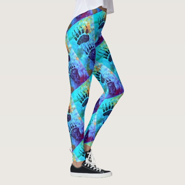Bear Paws On Blue 2.0 - Leggings (Right)