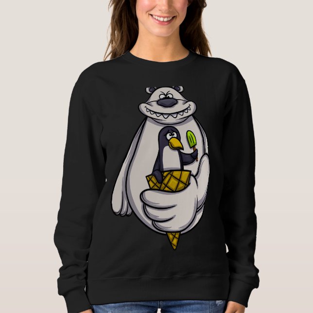 Bear Penguin Zookeeper Zookeeper  Winter Ice Cream Sweatshirt (Front)