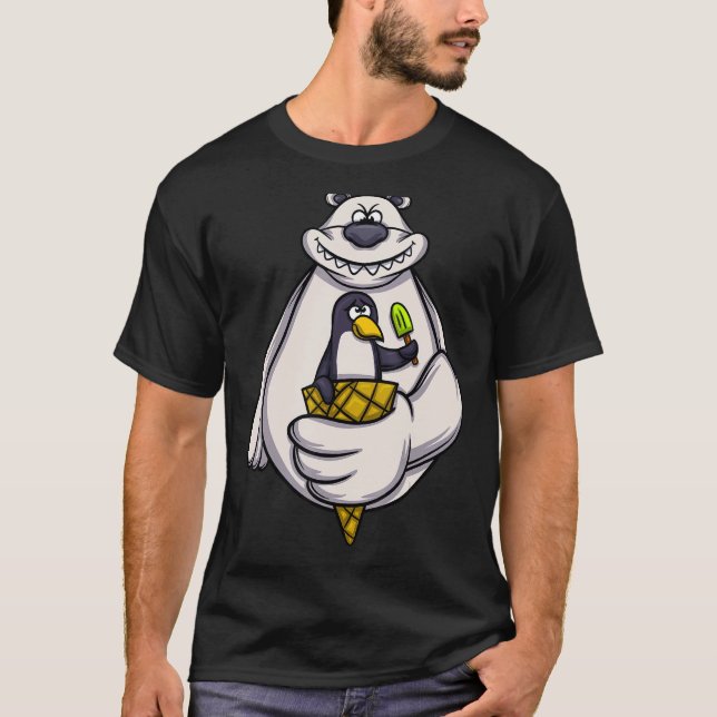 Bear Penguin Zookeeper Zookeeper  Winter Ice Cream T-Shirt (Front)