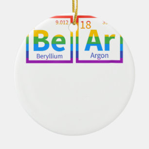 Bear Periodic Table Gay Bear LGBT Pride Rainbow Fo Ceramic Ornament