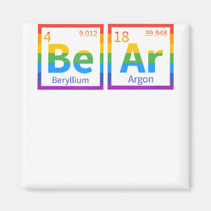 Bear Periodic Table Gay Bear LGBT Pride Rainbow Fo Magnet