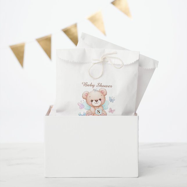 Bear Personalised Baby Shower Favour Bag (Party)