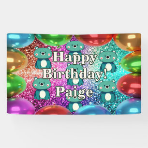 Bear Personalised character birthday banner