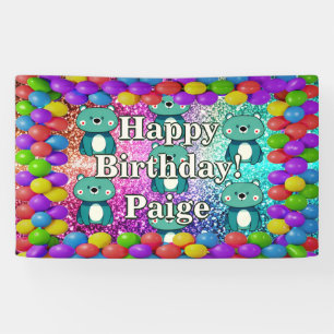 Bear Personalised character birthday banner